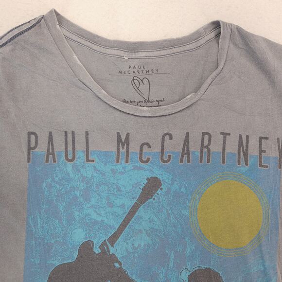 Paul McCartney Band Crew Neck Short Sleeve Graphic T Shirt Mens Size M Gray - Picture 1 of 8
